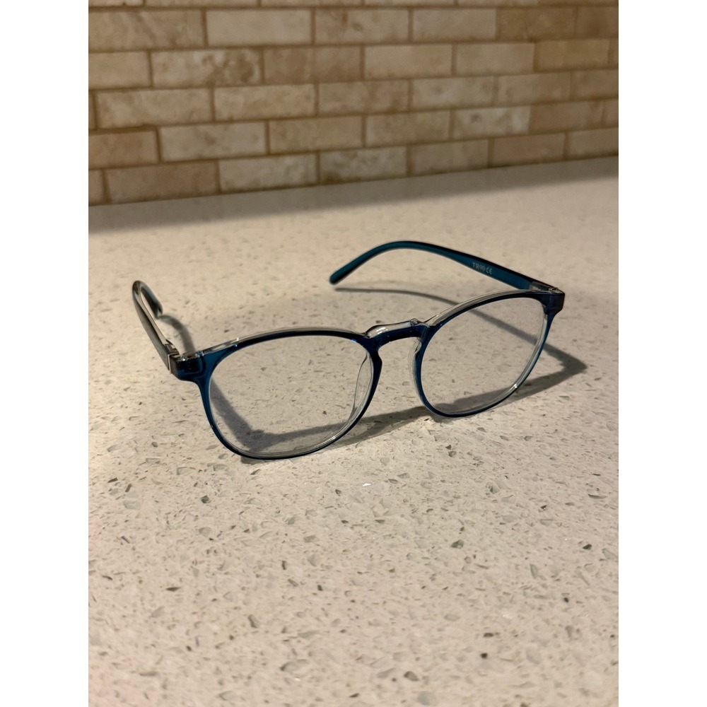 FEIYOLD Retro Round Blue Light Blocking Glasses TR90 Computer Gaming Frame Blue